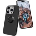thumbnail image 1 of case for iPhone 14 Pro Case with Ring Holder Magnetic Kickstand, Slim Thin TPU [Soft Microfiber Lining] Anti-Scratch Matte Full-Body Shockproof Protective Phone Case for iPhone 14 Pro Black, 1 of 12