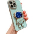 thumbnail image 1 of case for iPhone 14 Pro Case for Women Cute iPhone 14 Pro Phone Case with Astronaut Kickstand Holder Soft TPU Full Camera Lens Protection Shockproof Dainty 14 Pro Girls Stand Case 6.1" (Green), 1 of 10