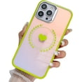 thumbnail image 1 of case for iPhone 14 Pro Max Case, Laser Glitter Bling Clear Mirror Case with Cute Heart Pattern, Hard PC + Soft TPU Anti Scratch Shockproof Case for Women Girls Back Cover (Green), 1 of 11