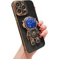 thumbnail image 1 of case for iPhone 14 Pro Max Case for Women Phone Case iPhone 14 Pro Max with Astronaut Kickstand Soft TPU Full Camera Lens Protection Shockproof Dainty iPhone 14 Pro Max Phone Case 6.7" (Black), 1 of 8