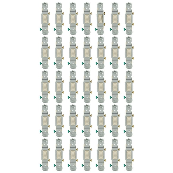 (case of 100) Eaton Wiring 15 Amp Toggle Switch, Single-Pole, Light Almond