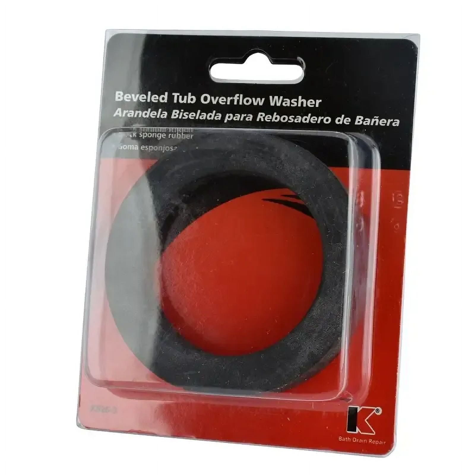 (case of 2),Keeney K8263 Beveled Overflow Washer, Rubber, Black