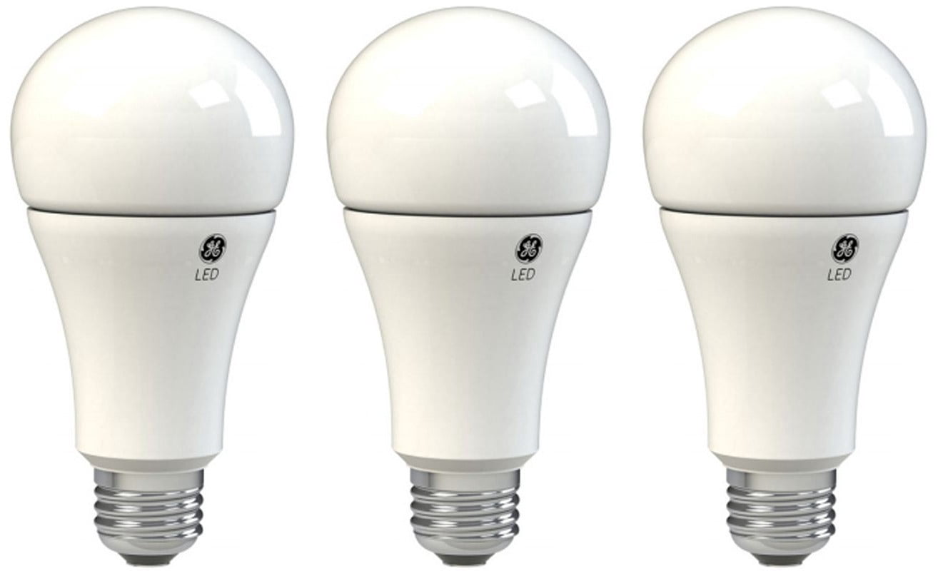 (case of 3) GE 73376 LED A21 3-way Light Bulb, 2700K warm white, using 4/16/10 watts, emitting 400/1600/1050 lumens, medium base