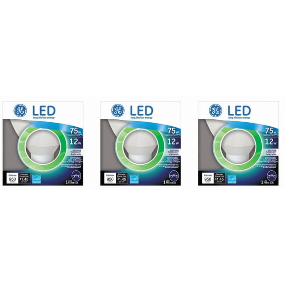 (case of 3) GE LED PAR38 Outdoor Floodlight, 12 watt - Replaces 75 Watt Light Bulb 1 Pack, 950 lumens, Dimmable, Bright White