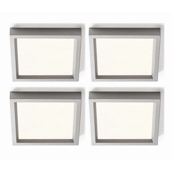 (case of 4) Philips Lightolier SlimSurface LED 4 inch square luminaire, 2700K, Aluminum finish, 80CRI, 650 lumens, S4S827K7AL