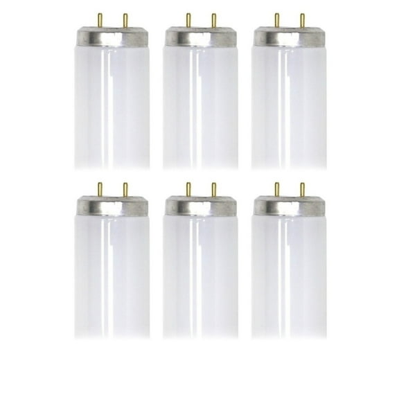 (case of 6) GE 68857 - F32T8/XL/SPX50/ECO2 Straight T8 Fluorescent Tube Light Bulb 48 inch Fluorescent Lamp, 5000K Color Temp