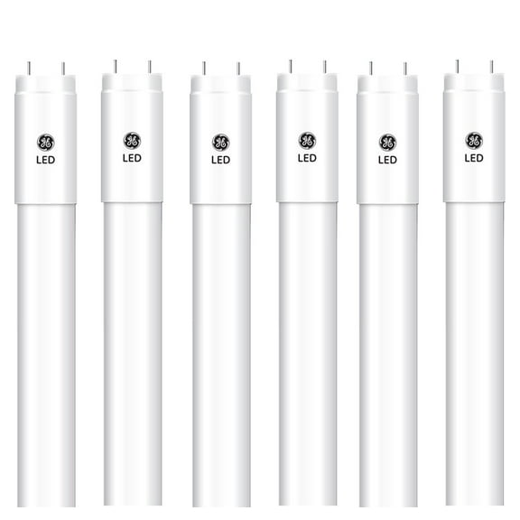(case of 6) GE Lighting 37883 LED Linear 48 inch Plug and Play T8 Tube, 6 Count (Pack of 1), Daylight 6500K, 6 tubes