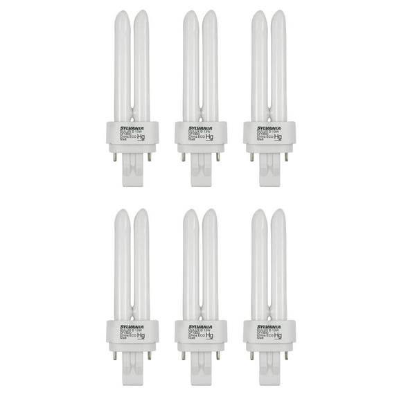 (case of 6) Sylvania 21118 Cf13Dd/835/Eco- Dulux 13 watt Compact Fluorescent, Gx23-2 base, 3500K Color Temp