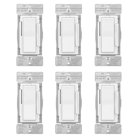 (case of 6) WFD30-W-BX-L -Fi Smart Universal Dimmer Compatible with Alexa, White, Control Your Lights from Anywhere