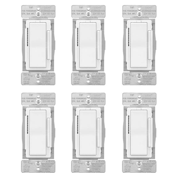 (case of 6) WFD30-W-BX-L -Fi Smart Universal Dimmer Compatible with Alexa, White, Control Your Lights from Anywhere