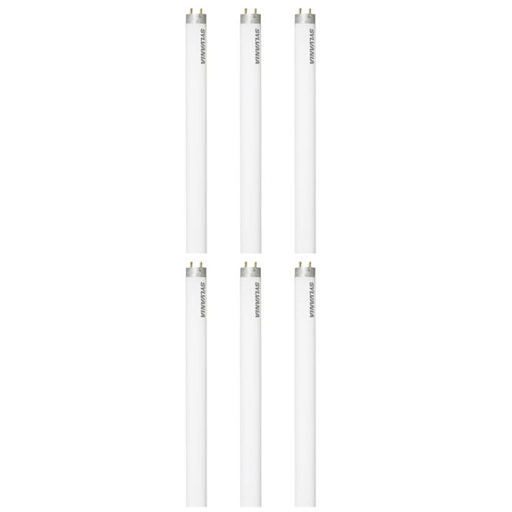 (case of 6 lamps) Sylvania 22511 F15T8/GRO/AQ/RP Fluorescent Plant Aquarium Terrarium Tube Light Bulb, 15 watts, 18 inch T8 Fluorescent Lamp