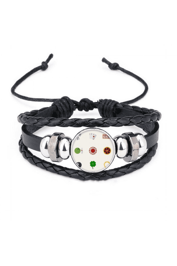 casino small element illustration bracelet braided leather woven wristband