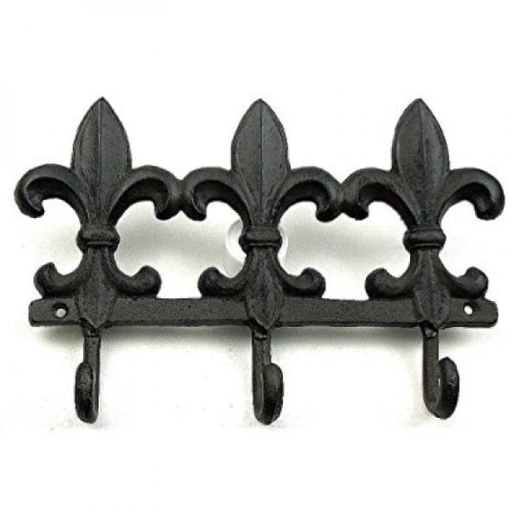 Cast Iron Fleur De Lis Triple Hook