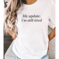 thumbnail image 1 of casual "Life" letter graphic text printed Tee T-shirt top Soft Breathable Regular Fit White S-5XL, 1 of 4