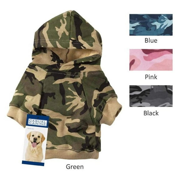 casual canine camo hoodie for dogs, 9" small, pink