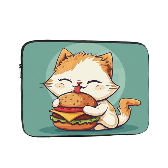 cat Hamburg Laptop Sleeve Bag Compatible With MacBook Air / Pro iPad MateBook Tablet Surface HP Lenovo Dell ASUS Acer Laptop Computer Protective Size: 13 inch