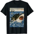thumbnail image 1 of cat Hunting Shark T-Shirt, 1 of 2