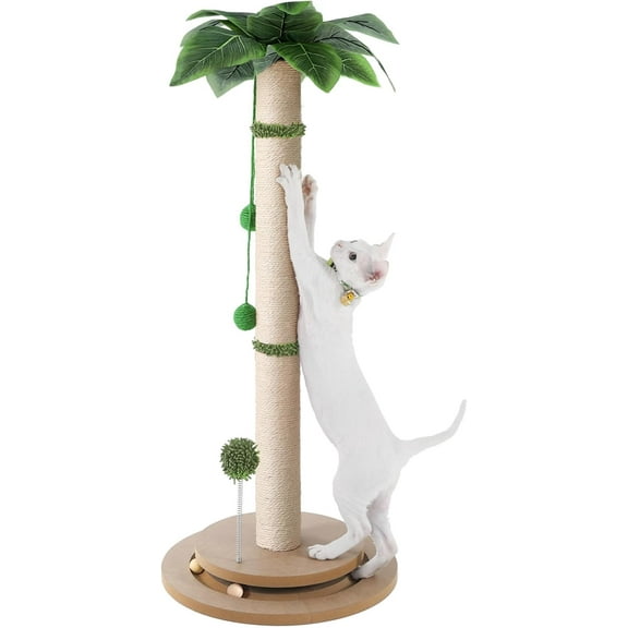 cat Scratching Posts for Indoor Cats Adults, Tall cat Scratching Post for Large Cats, Sturdy sisal cat Scratching Post with Ball Track