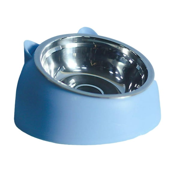 cat and dog Bowl 15 degree Raised Tilted Elevated Non Slip Pet Container for dogs and cats Blue