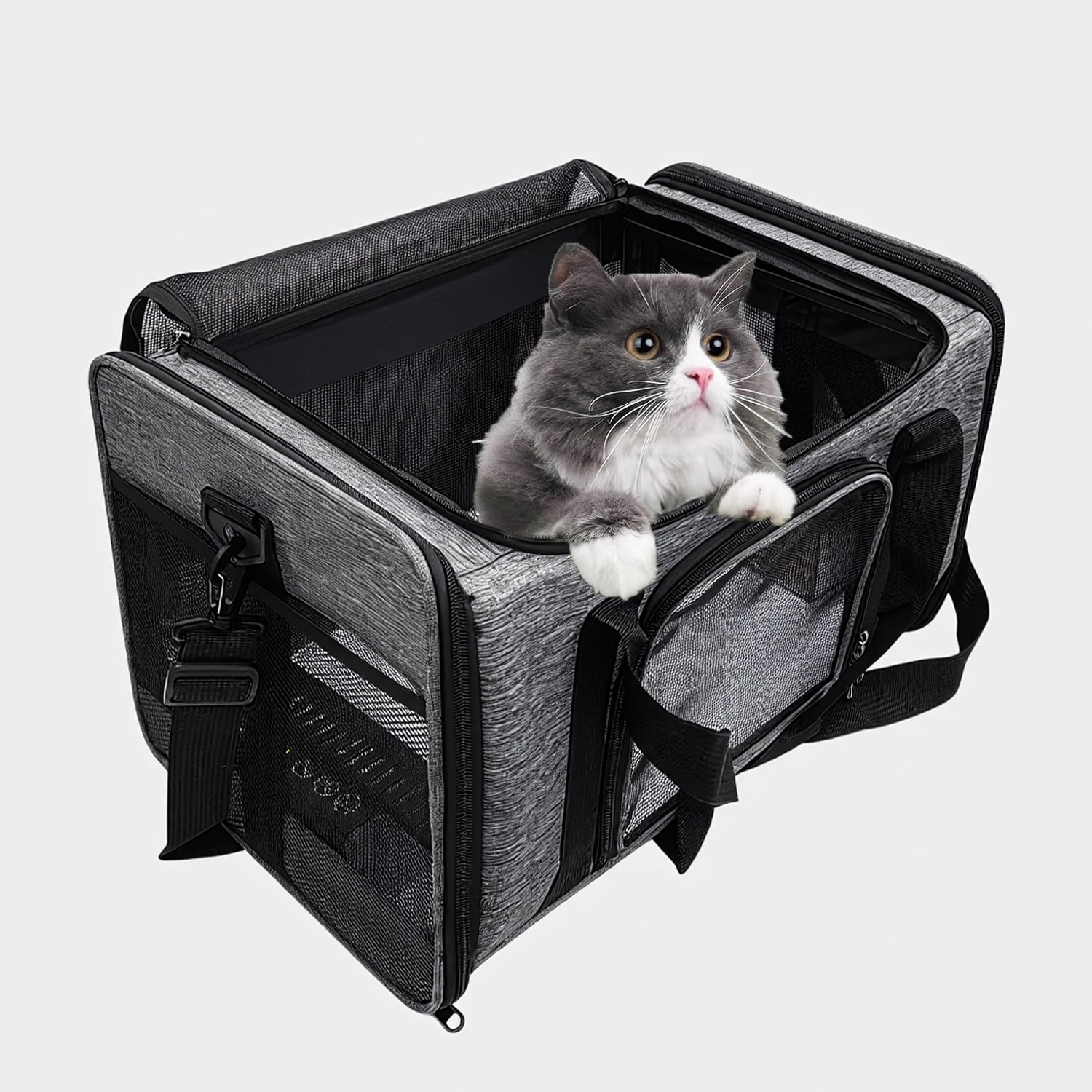Behome Cat Carrier, Airline Approved, Collapsible Travel Pet Carrier for Small Cats & Dogs, Travel Bag with