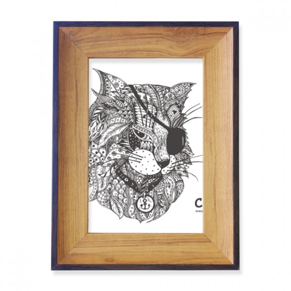 cat human paint eye photo frame exhibition display art desktop painting