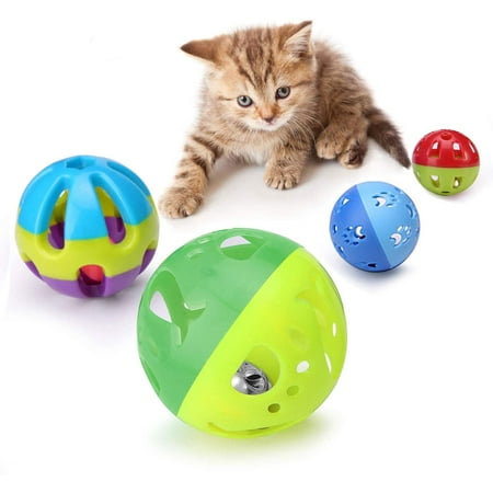 cat plastic ball toy with bell