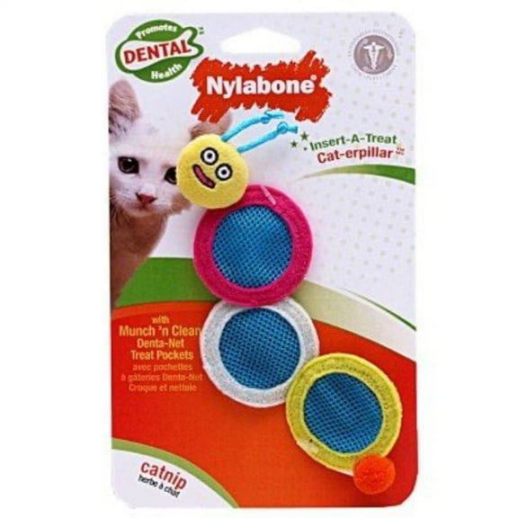 cat's insert-a-treat cat-erpillar by nylabone