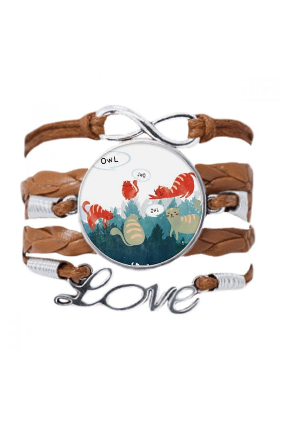cat talking owl protect animal pet lover bracelet love chain ornament wristband