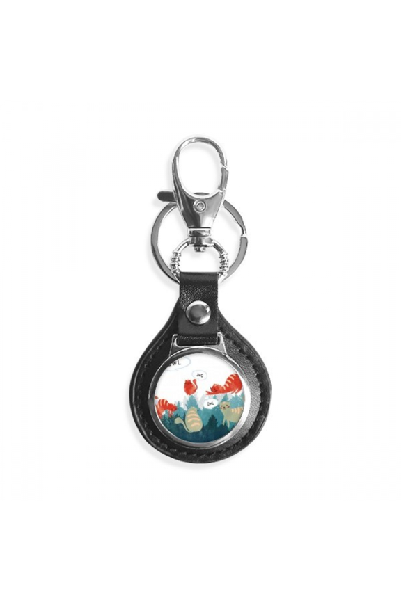 cat talking owl protect animal pet lover key link chain keyholder finder hook metal