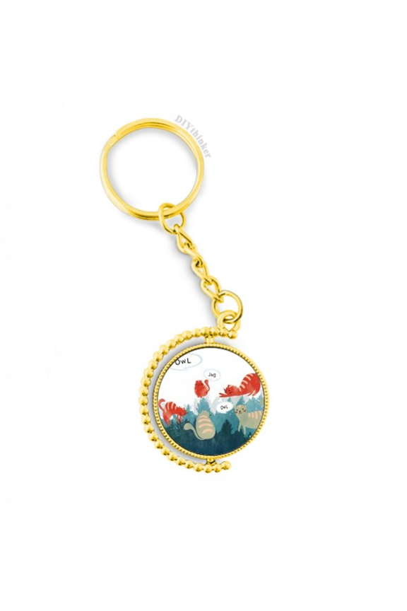 cat talking owl protect animal pet lover metal connector key chain  accessory en keyholder