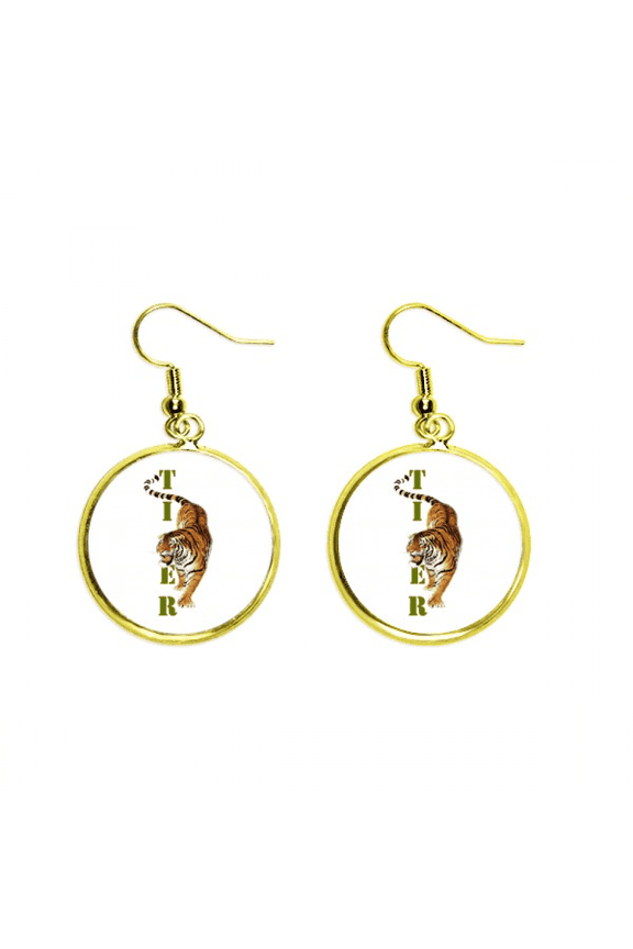 cat tiger descends mountain ferocious earring dangle en drop earring jewelry woman