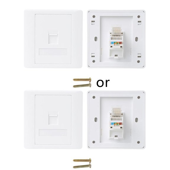 cat6 Keystone White PC Wall Face Plate Faceplate Toolless Wall Socket Panel 86mm