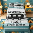 thumbnail image 1 of catabedysis Happy Camping Zipper Full Size Comforter Sets with Fitted Sheet and 2 Pillowcases,Rustic Camper Farmhouse Adventure Zipper Bedding Set For Boys,Multicolor,Reversible,4-Piece, 1 of 7