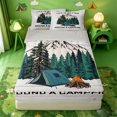 thumbnail image 1 of catabedysis Minimal Camping Zipper Twin Comforter Sets with Fitted Sheet and 2 Pillowcases,Campfire Tent Print Zipper Bedding Set For Boys,Multicolor,Light Gray Reversible,4-Piece, 1 of 7