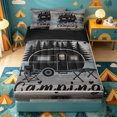 thumbnail image 1 of catabedysis Rustic Camping Zipper Twin Comforter Sets with Fitted Sheet and 2 Pillowcases,Camper Silhouette Print Zipper Bedding Set For Boys,Multicolor,Black Reversible,4-Piece, 1 of 7