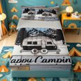 thumbnail image 1 of catabedysis Vintage Camping Zipper Twin Comforter Sets with Fitted Sheet and 2 Pillowcases,Camper Silhouette Print Zipper Bedding Set For Boys,Multicolor,Light Gray Reversible,4 Pieces, 1 of 7