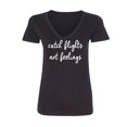 thumbnail image 1 of catch flights not feelings Womens V-Neck T-Shirt, 1 of 2