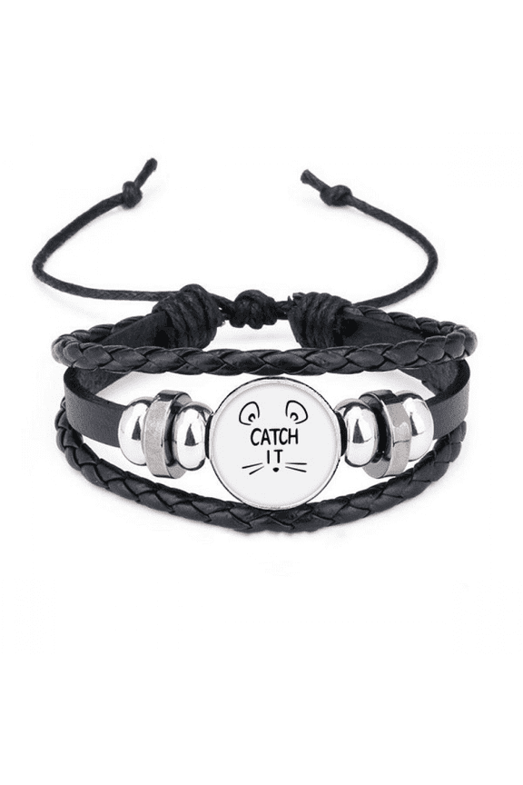 catch it mouse fdiy design bracelet braided leather woven wristband