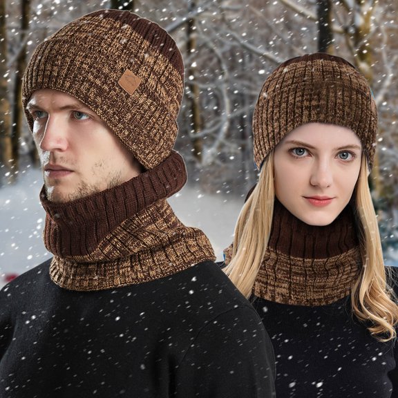 category Hats and Earflap Caps — Lightweight Knit Winter Coif Windproof Hood Hat for Adults