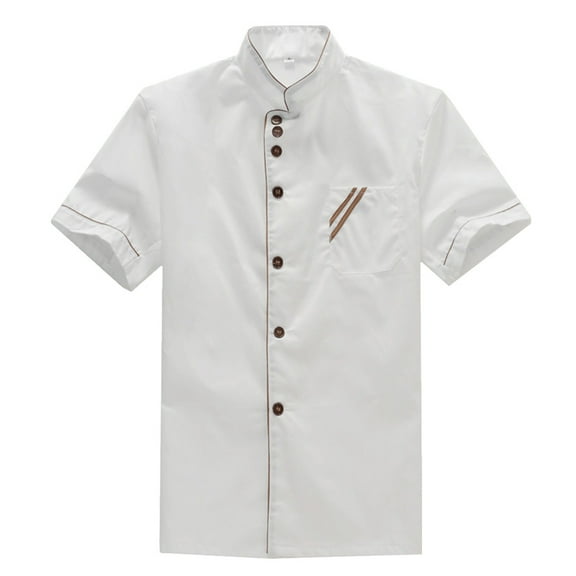 WASHWEPE Unisex Design Chef Coat for Chefs in Hotel Cooking 1Pcs