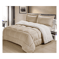 thumbnail image 1 of cathay home Ultra-Plush Mink Faux-Suede and Sherpa 3-piece Comforter Set, 1 of 5