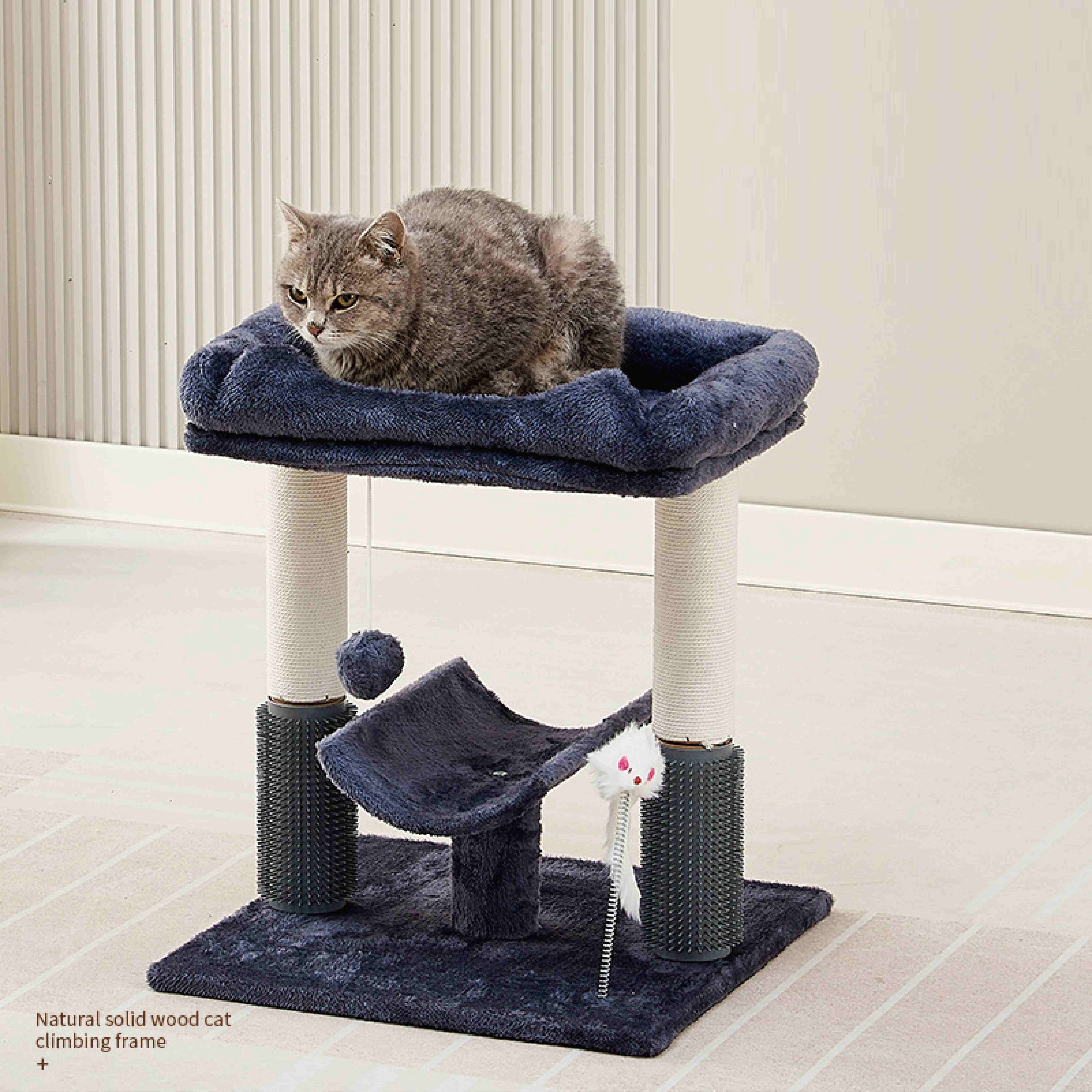 catpupliv Pet furniture,Cat Tree Tower for Indoor Cats, Tall Cat Scratching Post with Large Bed for Maine Coon Big Cats, Sisal Cat Scratcher with Soft Perch & Hammock, Removable Cover