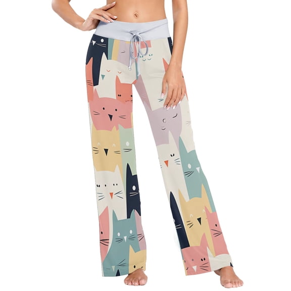 cats Womens Sleep Pajama Pants Waistband Lounge Sleepwear Pjs Sweatpants Yoga Pants