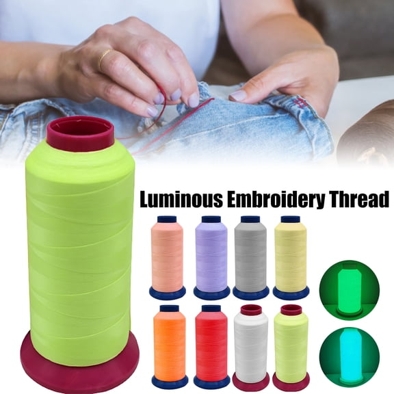 cbehtwi 1 Roll 1000 Yard Luminous Sewing Line Reusable Flexible Needlework Glow in The Dark Cross Stitch Embroidery Thread for Clothes