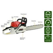 cbehtwi Gas Chain Saw High Power Multifunction 58 Cubic Centimeter Labor-saving Rust Resistant for Wood Cutting