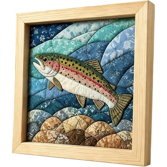 cbzote DIY No-Sew Kinusaiga Fabric Art Kit with Frame and Tools, DIY Christmas Kintsugi Fabric Art Kit for Adults,Style F