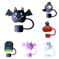 thumbnail image 1 of cbzote Halloween Themed Silicone Straw Cover Cap Cute 3D Topper for Cups Bottles Accessory Tumbler Water, 1 of 4