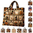 thumbnail image 1 of cbzote Halloween Tote Bag Quilted Horizontal Storage Textile Organization Autumn Party Supplies Seasonal Decorative Collectible, 1 of 7