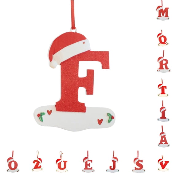 cbzote Letter Christmas Decorations Ornaments Set 26 Festive Home Hanging Alphabet Tree Holiday Party Supply