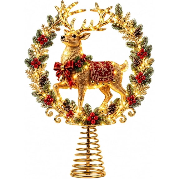 cbzote Lighted Christmas Tree Topper Collection, 3D Santa Snowman ...